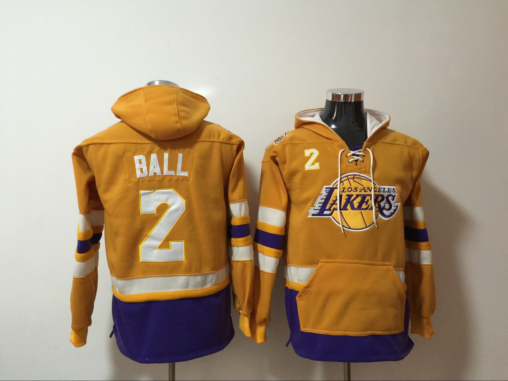 NBA Men Los Angeles Lakers 2 Ball yellow Sweatshirt